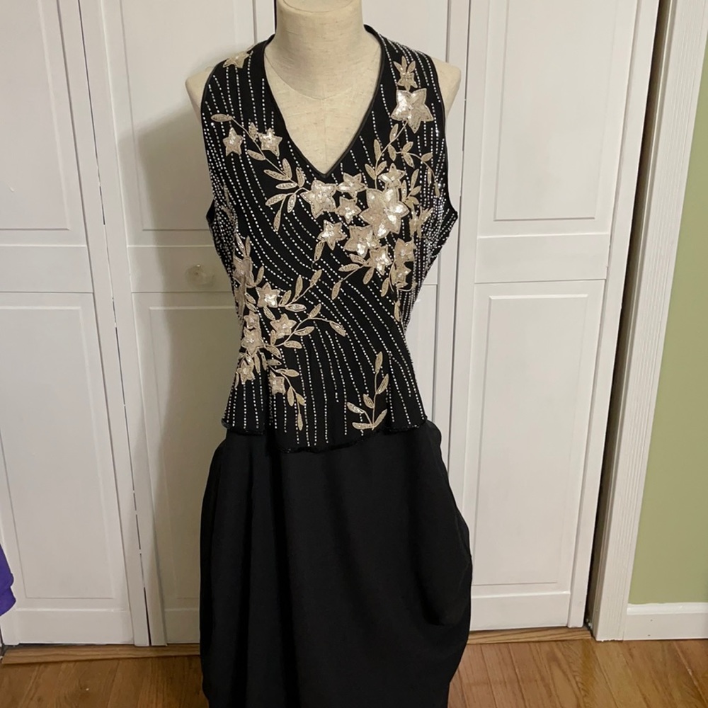 Black and Tan Evening Dress